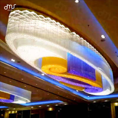 会所KTV酒店豪宅宴会厅别墅售楼部沙盘非标圆形水晶吊灯工程定制