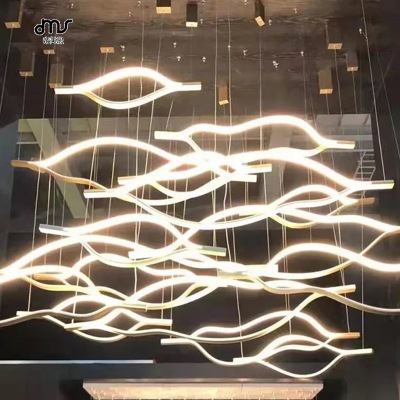 DMA-DY-2888 led创意波浪吊灯形设计师客厅展厅餐厅办公室酒店会所灯具